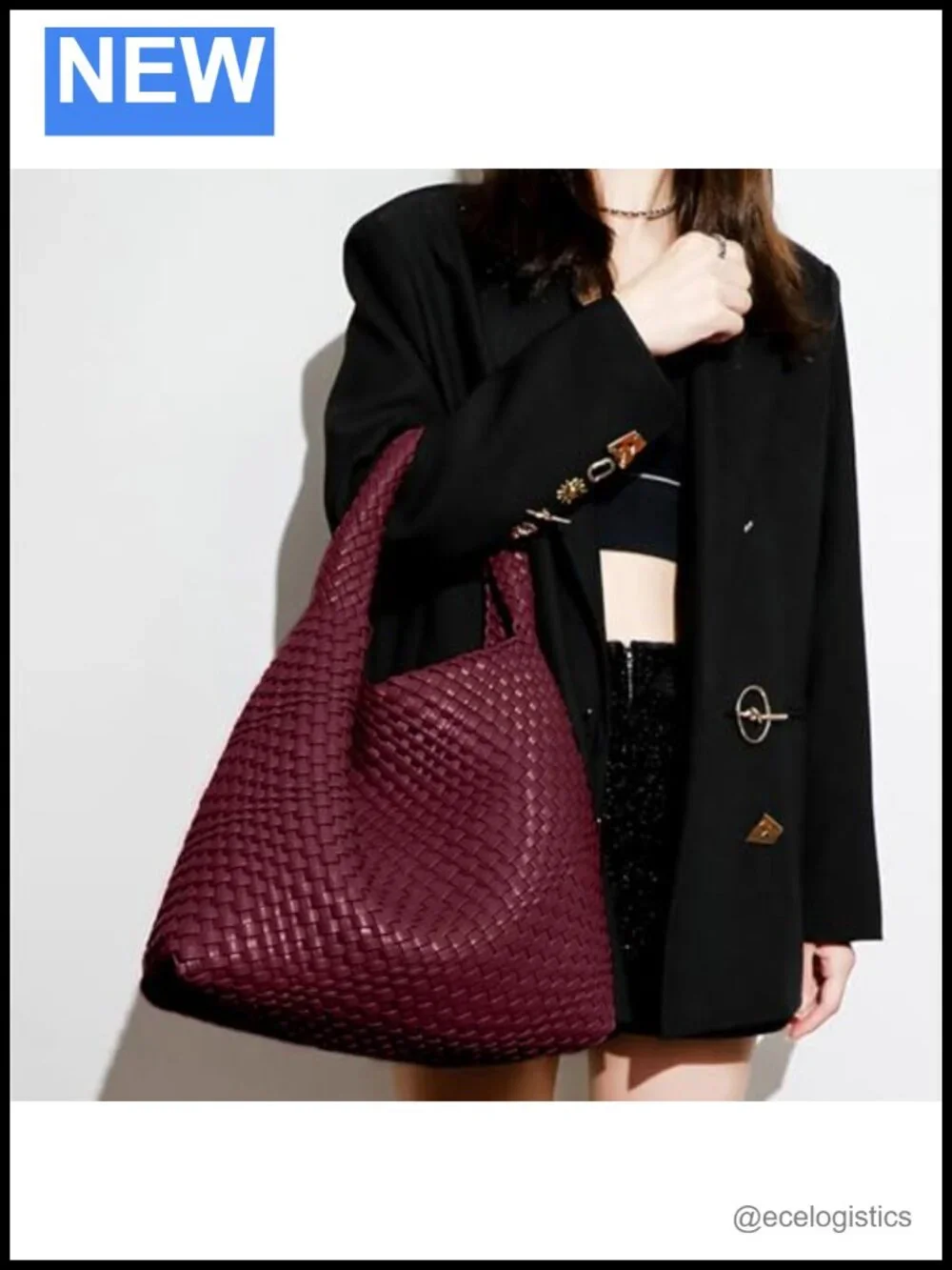 Woven Leather Hobo Bag for Women Large Capacity Shoulder Handbag Slouchy Tote